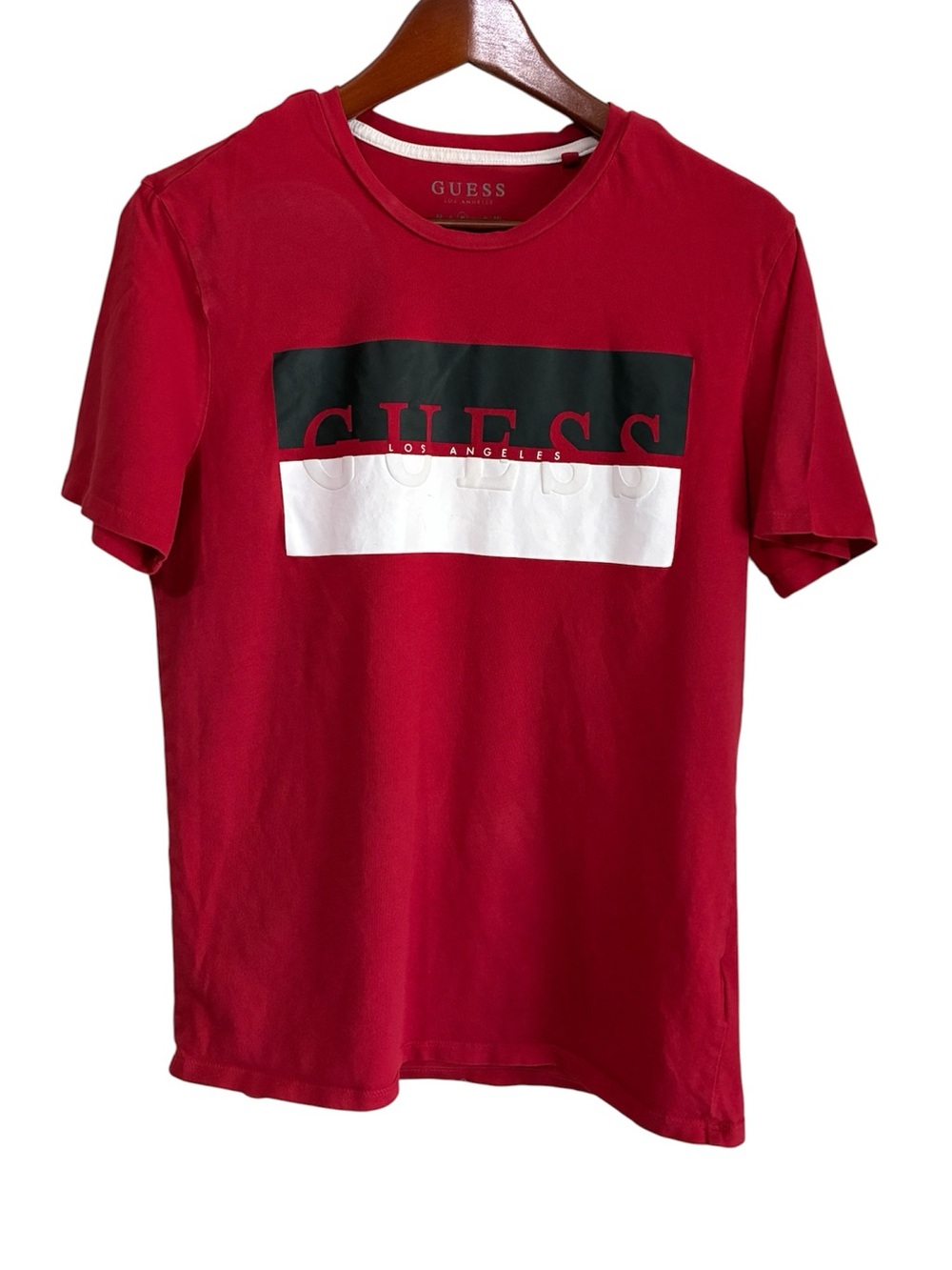 GUESS Men's Red Graphic 100% Cotton T-Shirt Size Medium